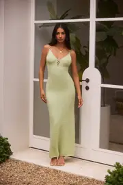 Sea Shimmer Maxi Dress Lime