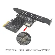 PCIe to USB 3.1 Gen2 Type E Front Panel Socket Adapter Card for Motherboard