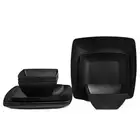 12pcs Classic Square Dinnerware Set Concise Plates and Bowls Set Service for 4 D
