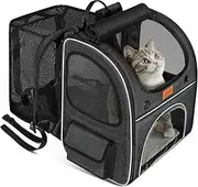 Pet Carrier Backpack, Morpilot Expandable and Foldable Cat Backpack with Breathable Mesh, Waterproof and Durable Dog Backpack for Cats and Small Dogs up to 8 kg