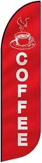 COFFEE Red Feather Flag Replacement Banner 2mx0.5m Single Side