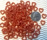 100pc x 1/2" Plastic Faux Pearl Coral Heart Flatback Embellishment/Bridal SB31C