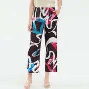 Women's Chinos Capri shorts Vacation Vintage Ethnic Style Full Length Mid Waist Stretchy Black print Summer Spring