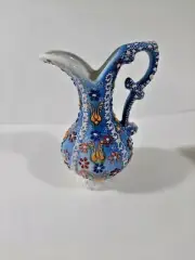 Colorful Turkish Pitcher Ceramic Ewer water & Wine Handmade & Hand Painted 22Cm
