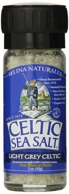 Celtic Sea Salt, Light Grey Grinder, 3 oz White