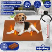 Petscene 65x40cm Pet Dog Heating Pad Cat Electric Heated Mat Blanket Bed Brown