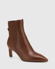 Karis Cedar Leather Stiletto Heel Ankle Boot