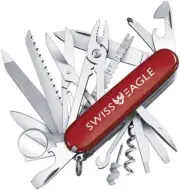 Swiss Eagle Multi-Function Classic Army Knife - A Great Travel Companion - Red