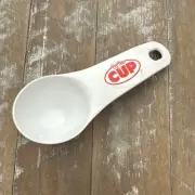 By The Cup Measuring Spoon White With Red Print. 20ml