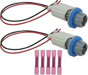 Micarun 2 Sets 2 Wires Rear License Plate Light Lamp Bulb Socket Connector Wiring Harness Pigtail Plug for Ford F-150 2004-2021 Ranger 1998-2011 Explorer 2006-2010 Replaced F81Z-13411-AA AL8Z-13411-B