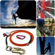 1/2" X 8' Steel Core Lanyard Kit Flipline Swivel Snap Hook Fixed Pin Rope Grab