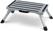 Folding Step Stool, Portable Aluminium Platform Steps Anti-Slip Surface & Rubber