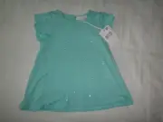 Pumpkin Patch Baby Girls Swing Bling Top Aruba Blue - Size 12-18 months - New