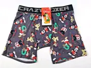 Men's Disney Mickey & Friends Christmas Boxer Briefs L Crazy Boxer Black NWT