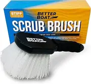 Stiff Hand Scrub Brush, Short Handle Heavy Duty Tire and Wheel Cleaning Brush, Outdoor Boat Scrubber with Handle, Carpet Brush, and All-Purpose Cleaning Tool