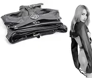 BDSM Straight Jacket Open Breast Body Harness Cupless Corset Costume Restraint