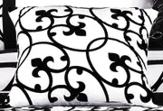 White Black Scroll Floral European pillowcases Twin Pack