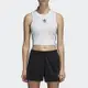 adidas 背心 女款 運動背心 三葉草 國際碼 CROP TANK 白 DH3163