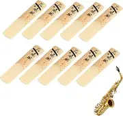 10-Pack Professional Saxophone Reeds, Strength 2.5, Clarinet Reeds，with Durable Plastic Storage Box ，Laser Engraved Markings, Thinner Tip for Easy Play, for Beginners and Advanced Players