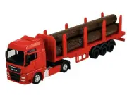 WELLY MAN TGX XXL RED WITH TIMBER TRAILER 1:64 DIE CAST METAL MODEL NEW BOX
