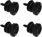 SG Store 4Pcs Guitar Strap Fixator Mushrooms Head Electric Guitar Strap Locks Metal Strap Lock Guitar Button Pin Strap Buckle Black