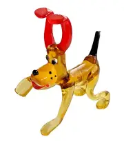 Hand Blown Glass handmade Art Figurine Animal DOG # 6636