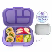 Bentgo Kids CHILL Lunch Box w/ Ice Pack Bento-Style Container Leak-Proof PURPLE