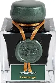 Jack Elvin Hbj15139 Anniversary Ink 350 (with Gold and Silver Particles), for Fountain Pens, Glass Pens, and Pens, Atlantis Green
