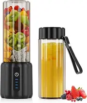 [COKUNST] Portable Blender - Small Smoothie & Shake Maker, 17 Oz (500ml) Personal Blender with 6 Blades, USB-C Rechargeable Mini Mixer with Extra Lid for Travel, Office, Gym