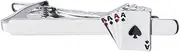 [Sdopbinbin] Funny Poker Tie Clip for Men Game Ace Tie Clip Silver Tie Necktie Clip for Men Unique Personalized Tie Clips Pin for Man Husband Poker Lover Birthday Gifts for Pokers Players Costume Accessories,