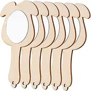 Hohopeti 6pcs Boys and Girls DIY Unfinished Mirrors Adorable Mini Handheld Craft Toys for Boys and Girls Portable Makeup Mirror Clay Beads Clay