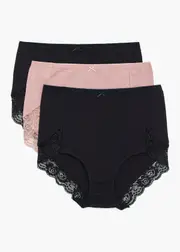[Taking Shape] Taking Shape 3 Pack Cotton Lace Full Briefs Size 20 in Multi - Plus Size Women's Clothing Multi