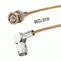 PIMFG BNC-58 Male-SMA Male Right-Angle 12inch RG-316 Cable