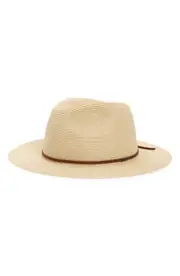 Brixton Wesley Packable Straw Fedora in Tan at Nordstrom, Size Medium