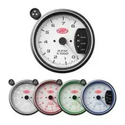 SAAS Muscle Series Tachometer - 3 3/4 Inch, White SG-TAC334W