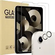 ProCase 2 Pack Screen Protector for iPad Air 5th Air 4th Generation 10.9" + 2 Pack Camera Lens Protector, 9H Hardness HD Clear Tempered Glass for iPad Air Gen 4/5 -Starlight