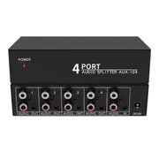 Audio Splitter 1 in 4 Out RCA L/R Aux Stereo Audio Splitter 1X4 Audio Distributor for PC DVD Speake Black