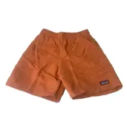 Patagonia Kids Youth Baggies Nylon Pull On Shorts Small 7" Lined Quartz Coral
