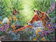 Bead embroidery kit In grass needlework kit Art canvas beadwork pattern