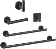 Bathroom Hardware Sets 20" & 16" Towel Bars Toilet Paper Holder Robe Hooks