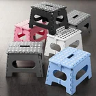Folding Stool with Anti-slip Surface Collapsible Footstool Portable Step Handle
