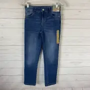There Abouts Girls Straight Leg Jeans Size 12 Blue Superflex Stretch 24x25 New