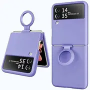 Meifei for Galaxy Z Flip 3 Case, Liquid Silicone Case for Samsung Galaxy Z Flip 3 5G Slim case Shockproof Protective Soft Silicone Rubber- Light Purple