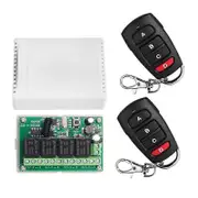 DC12V 24V 4CH Remote Control Switch 433M Receiving Control Four-Way Relay Module As Shown