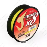 Daiwa J-Braid Grand x8 300M Braid Super Strong PE Fishing Line, Yellow Color