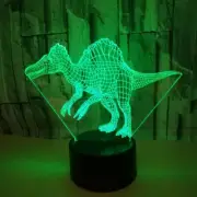 7-Color Change 3D illusion Dinosaur LED USB Table Night Light Lamp Touch Switch