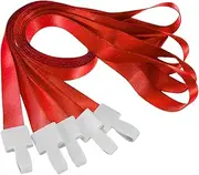 EZONEDEAL ID Badge Holder, Cruise Lanyard with Retractable Badge Reel, Heavy Duty Clear Vertical ID Card Name Badge Holder, ID Card Holder for Women & Men, Neck Lanyard Strap (Red (5 PCS))