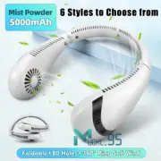 Portable Mini Fan Foldable Hands Free Fan Leafless Neck Hanging Fan Rechargeable