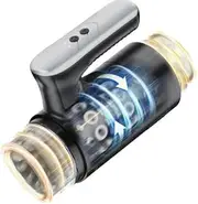 Automatic Male Masturbator Cup Portable Penis Vibrator Pocket Pussy Male Stroker With Handle 3D Realistic Vagina Adult Sex Toys
