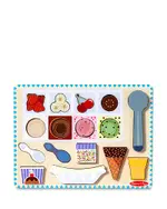 Melissa & Doug Wooden Magnetic Ice Cream Puzzle & Play Set - Ages 24 - 60 Months